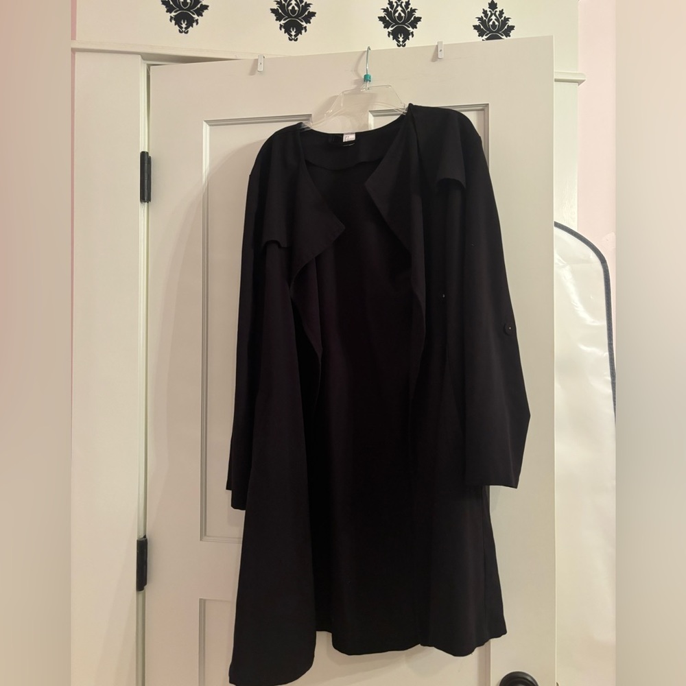Black long sleeve trench coat